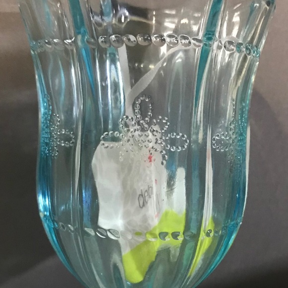4x Debi Lilly Blue Crystal Goblet Vase / Glass - Picture 8 of 9